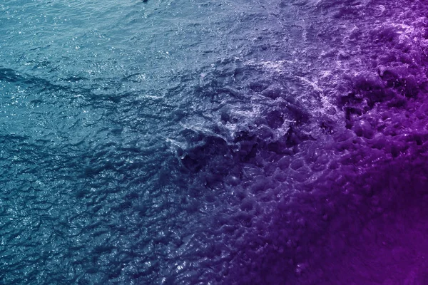 Superfície Onda Fundo Abstrato Mar Com Cor Filtrada Azul Roxo — Fotografia de Stock