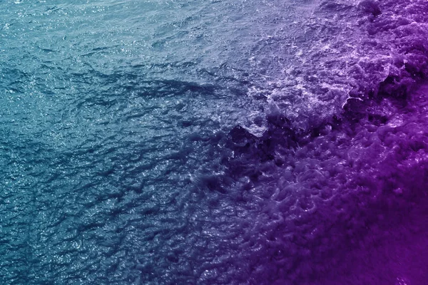 Superfície Onda Fundo Abstrato Mar Com Cor Filtrada Azul Roxo — Fotografia de Stock