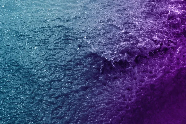 Superfície Onda Fundo Abstrato Mar Com Cor Filtrada Azul Roxo — Fotografia de Stock