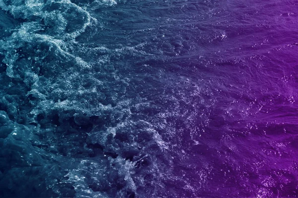 Superfície Onda Fundo Abstrato Mar Com Cor Filtrada Azul Roxo — Fotografia de Stock