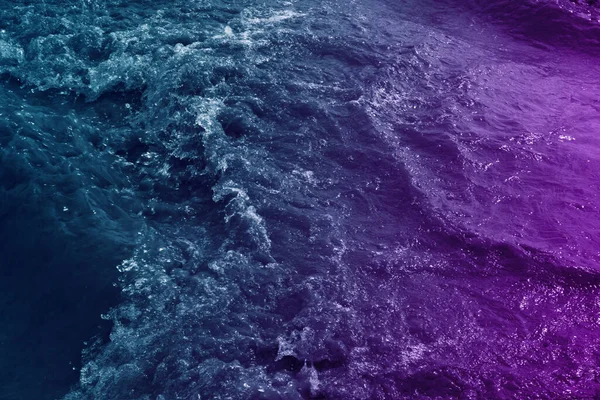 Superfície Onda Fundo Abstrato Mar Com Cor Filtrada Azul Roxo — Fotografia de Stock