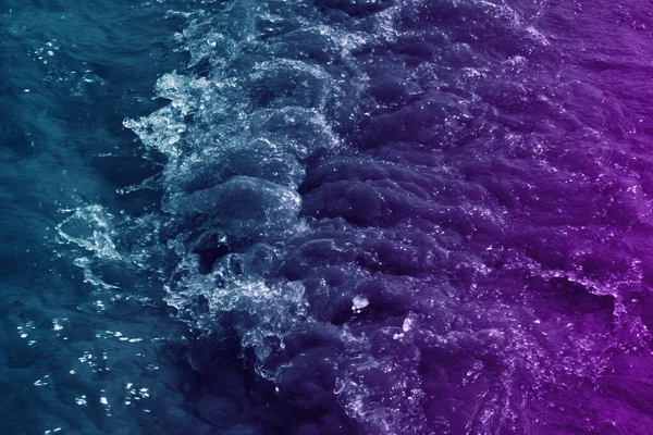 Superfície Onda Fundo Abstrato Mar Com Cor Filtrada Azul Roxo — Fotografia de Stock