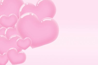 Aşk ve sevgililer günü konsepti, pembe arka planlı aşk şekli 