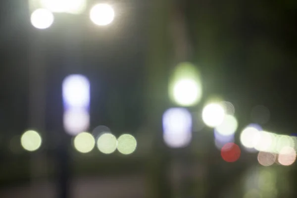 Night City Street Lights Bokeh Bakgrund — Stockfoto