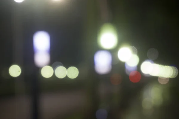 Night City Street Lights Bokeh Bakgrund — Stockfoto