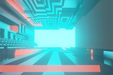 Işıklı 3D fütüristik tünel oluştur