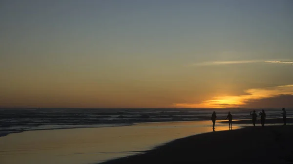 Bonita Puesta Sol Playa Yogyakarta Indonesian — Foto de Stock