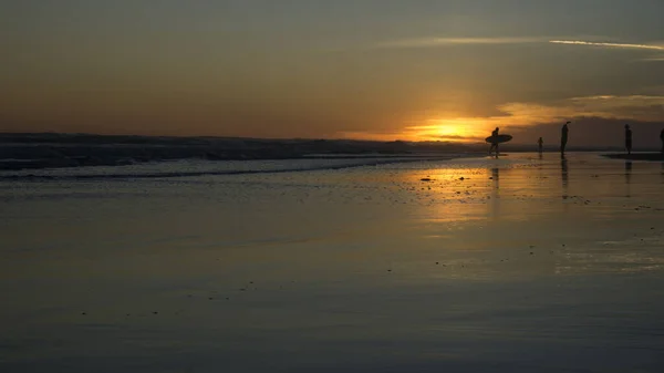 Bonita Puesta Sol Playa Yogyakarta Indonesian — Foto de Stock