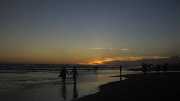 Beau Coucher Soleil Sur Plage Yogyakarta Indonésien — Photo