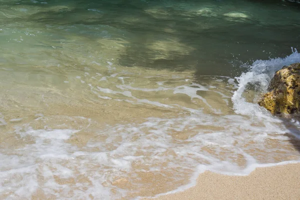 Cielo Blu Bellissima Spiaggia Vacanza Vacanze Sfondo Carta Parati Vista — Foto Stock