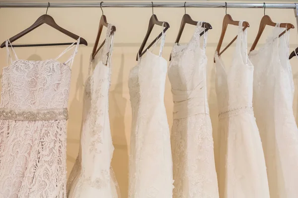 A lot of wedding dress — Stock Photo, Image