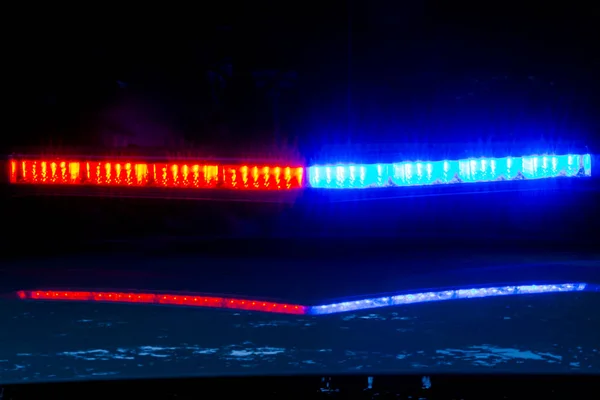 Polizeilichter Blinken Dunkeln Einem Auto — Stockfoto