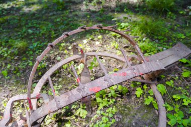 Ormandaki eski paslı demir tuzağı