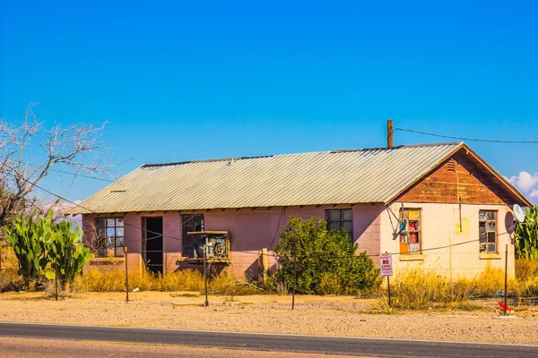 Régi Elhagyott Épület Arizona Sivatagban — Stock Fotó