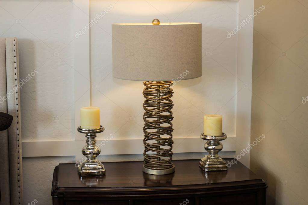 Moderna Lámpara Mesita Noche Dormitorio — Foto de stock © weezybob5