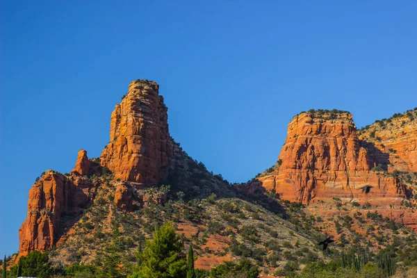 Rote Felsausbrüche Arizonas Hoher Wüste — Stockfoto