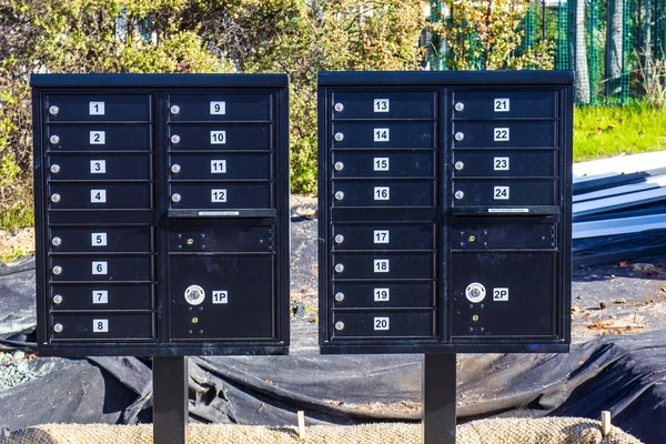 Dirty Mailboxes New Construction Homes — Stock Photo, Image