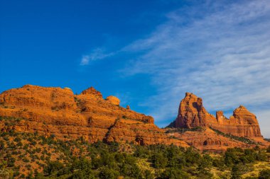 Red Rock Dağları geç öğleden sonra güneş