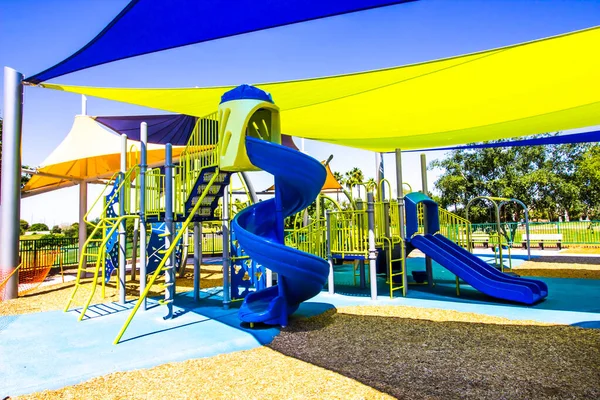 Children Slides Jungle Gym Canopies — Stock Photo, Image