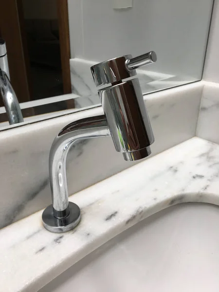 Faucet over sink — Stock Photo, Image