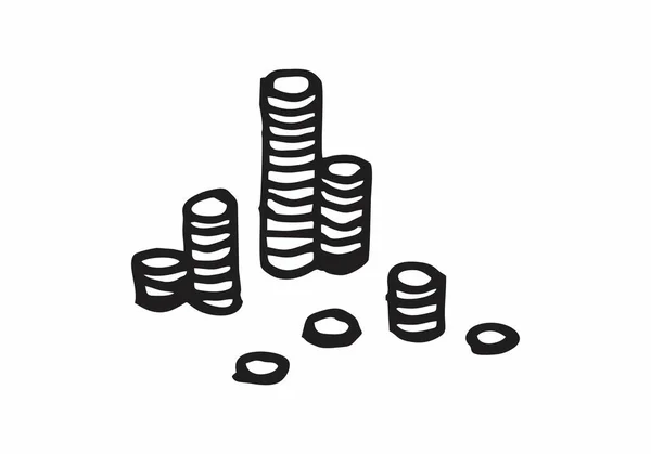 Pile di monete illustrazione — Vettoriale Stock