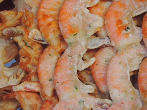 Several fried prawns — Stock Photo, Image