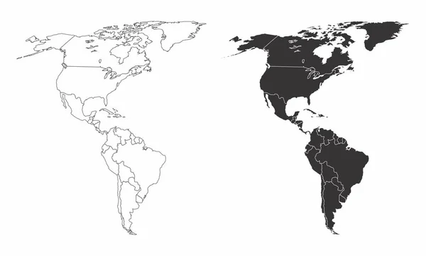 Mappe delle Americhe — Vettoriale Stock