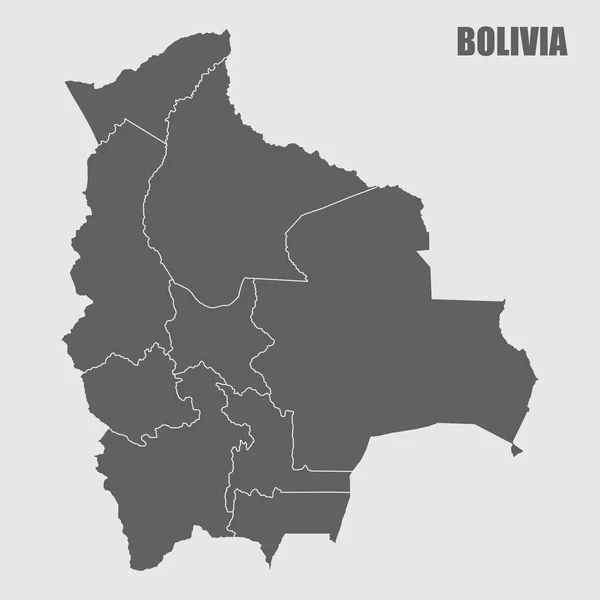 Bolívia régiók térképe — Stock Vector