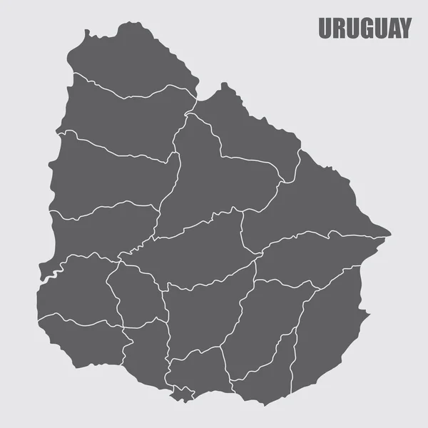 Uruguay bölgeler haritası — Stok Vektör