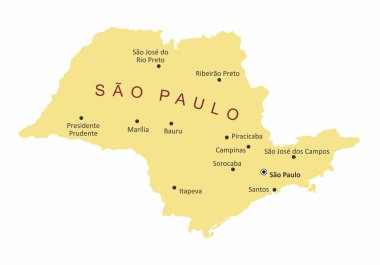 Sao Paulo Eyalet Şehir Haritası