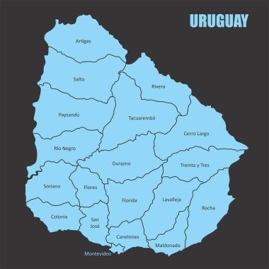 Uruguay bölgeler haritası