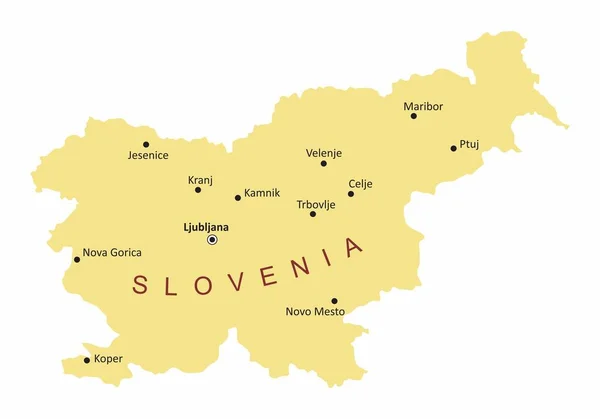 Slovenia cities map — Stock Vector