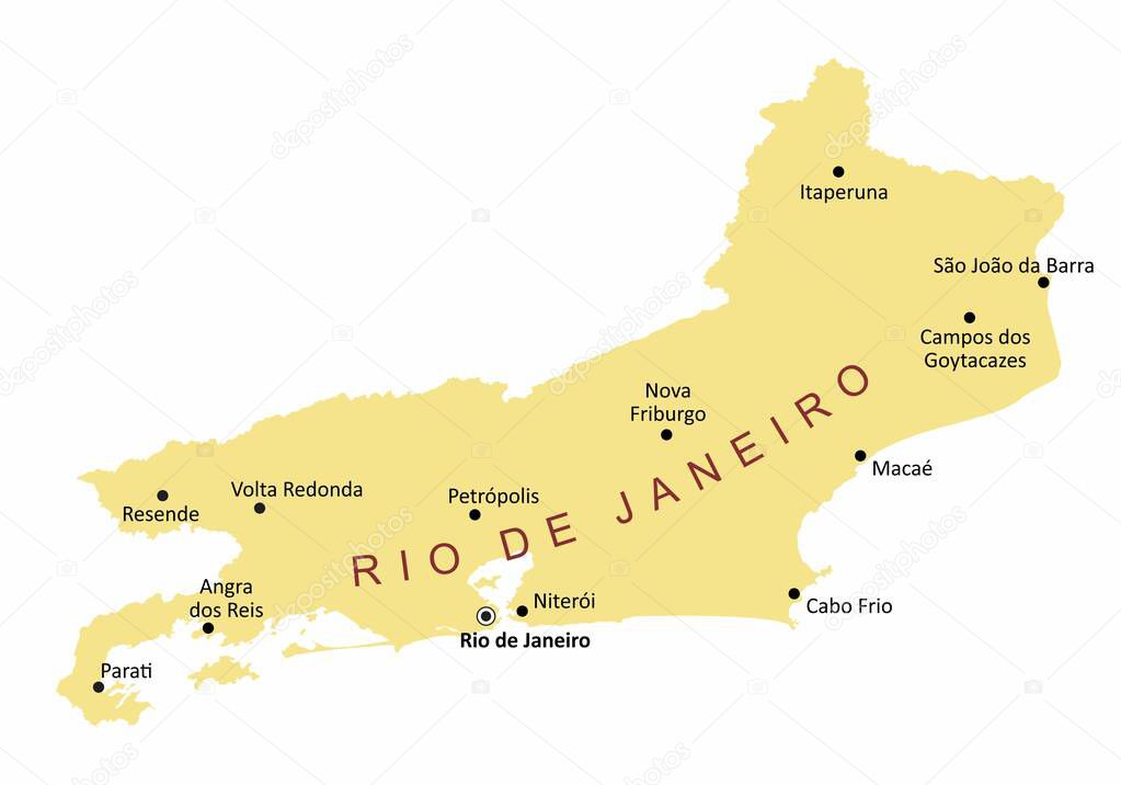 Rio de Janeiro State cities map