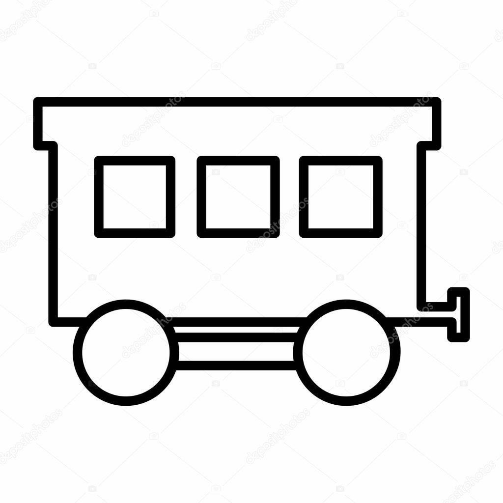 Railway car icon illustration