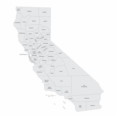 California and its counties clipart