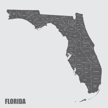Florida and its counties clipart