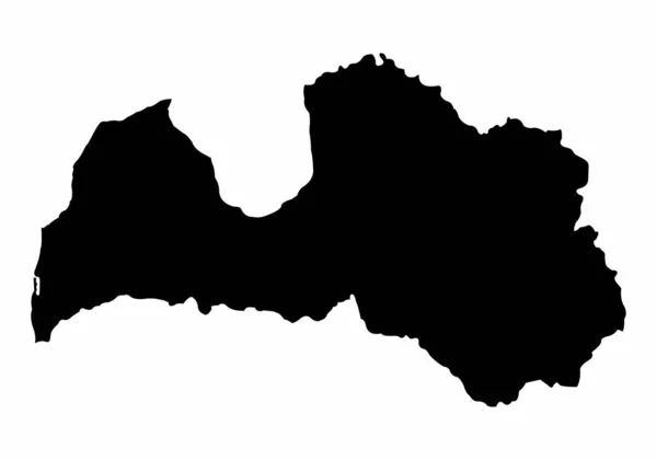 Letonya siluet haritası — Stok Vektör