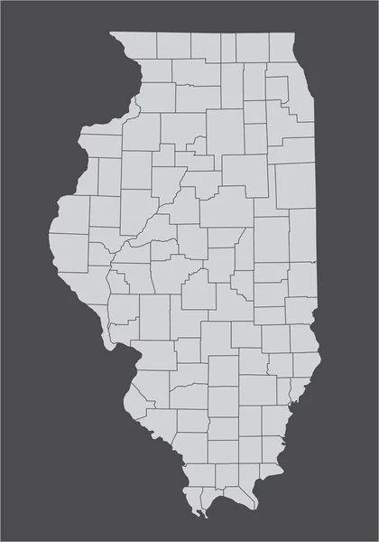 Illinois ilçesi haritası — Stok Vektör