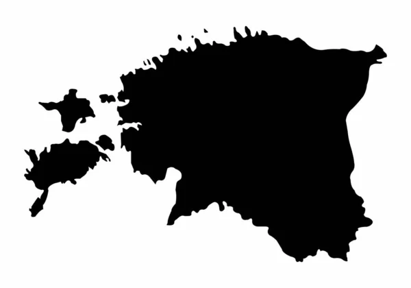エストニアシルエット地図 — ストックベクタ