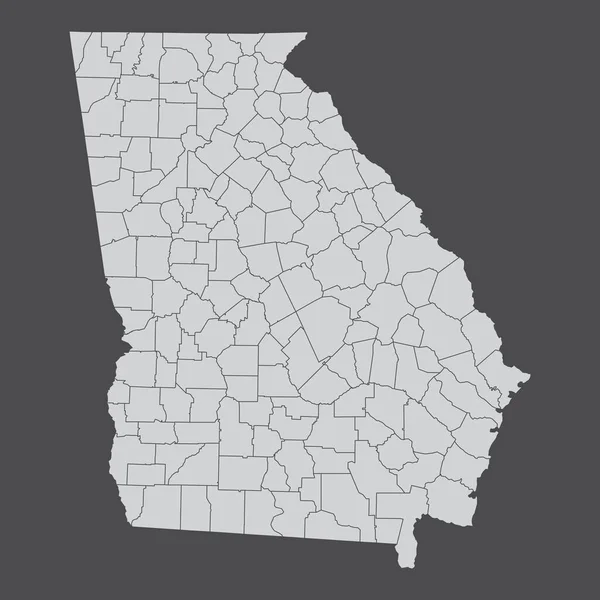 Géorgie comtés carte — Image vectorielle