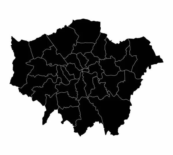 ロンドンのシルエット地図 — ストックベクタ