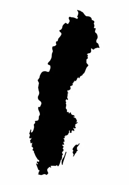 Svezia silhouette mappa — Vettoriale Stock