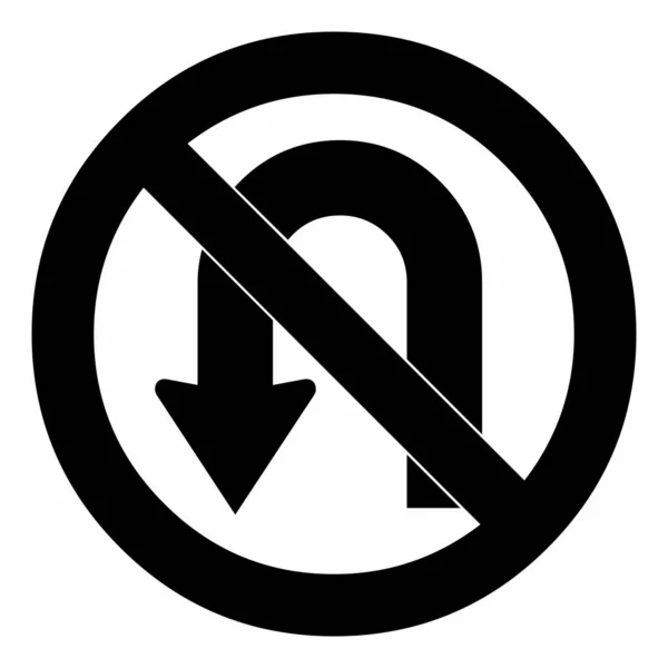 No U-Turn traffic sign — Stock Vector
