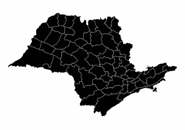 Sao Paulo State microregions map — Stock Vector