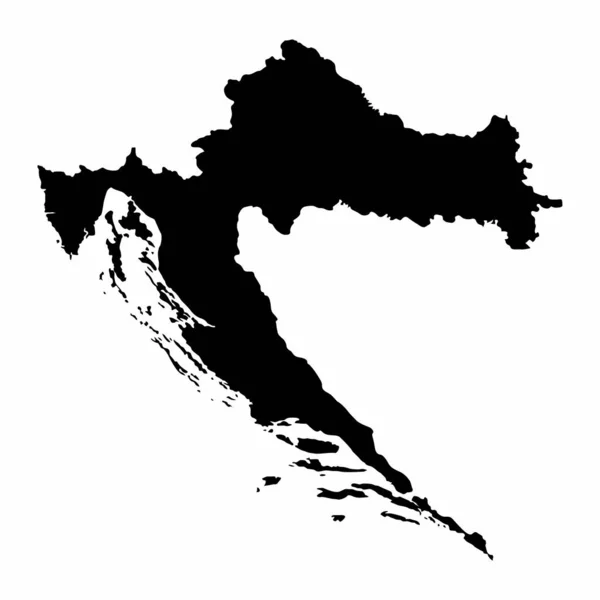 Χάρτης σιλουέτας Κροατίας — Διανυσματικό Αρχείο