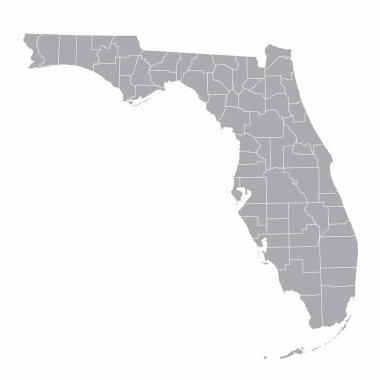 Florida counties map clipart