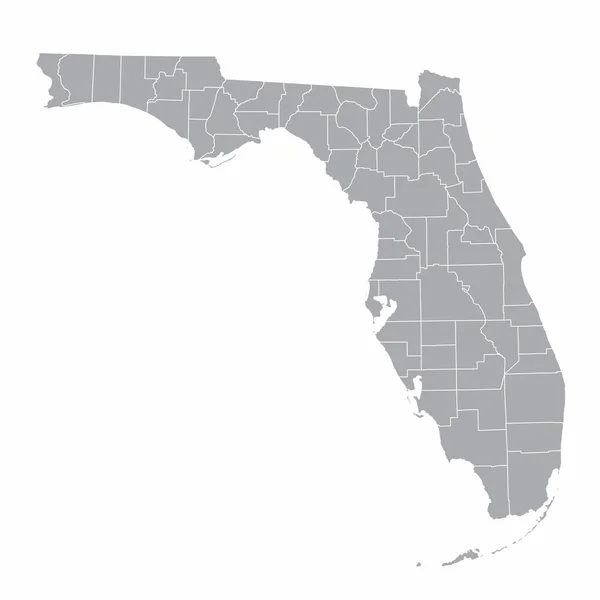 Mapa de condados de Florida — Vector de stock