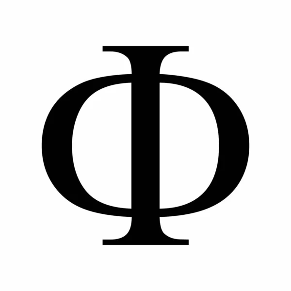 Phi greek letter icon — Stock vektor