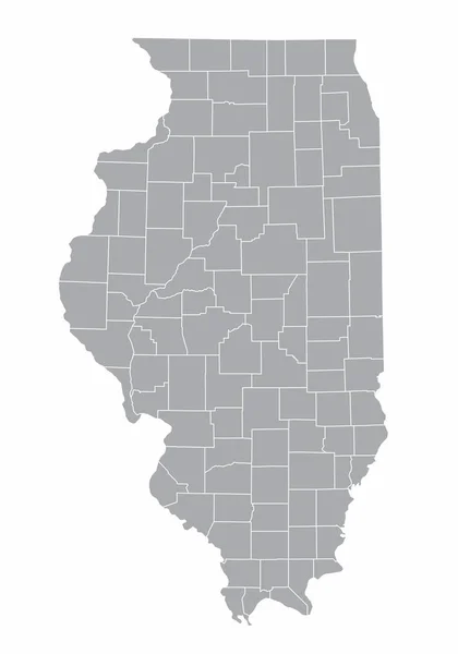 Mappa delle contee dell'Illinois — Vettoriale Stock