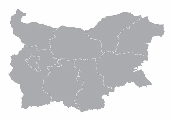 Bulgaria mappa delle regioni — Vettoriale Stock